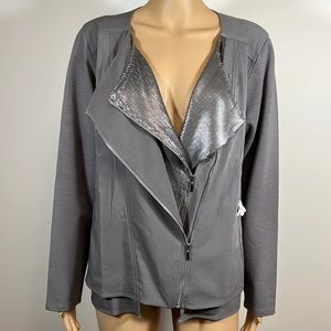 Look at this double zipped solid professional light weight blazer